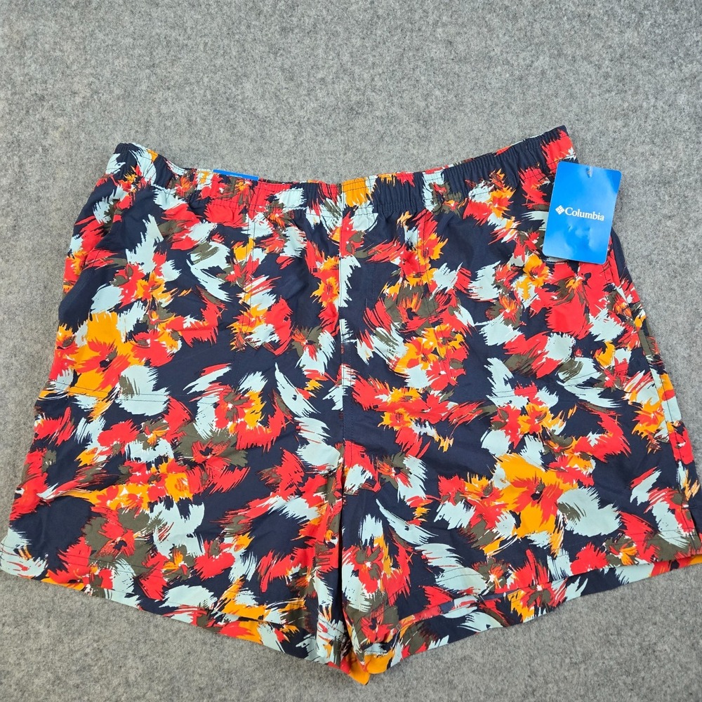 Columbia Board Shorts Womens XL Short Orange Floral 5"‎ Outdoors Swimming New